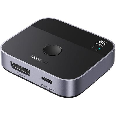 SWITCH / PRZEŁĄCZNIK 2W1 DISPLAYPORT + USB-C UGREEN AW701, 2 IN 1 OUT, 8K 60HZ SWITCH / PRZEŁĄCZNIK 2W1 DISPLAYPORT + USB-C UGREEN AW701, 2 IN 1 OUT, 8K 60HZ
