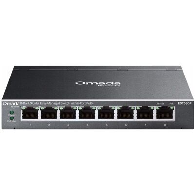 Switch TP-LINK ES208GP Gigabit Ethernet, 8 portów, Funkcja PoE, Zarządza Switch TP-LINK ES208GP Gigabit Ethernet, 8 portów, Funkcja PoE, Zarządza