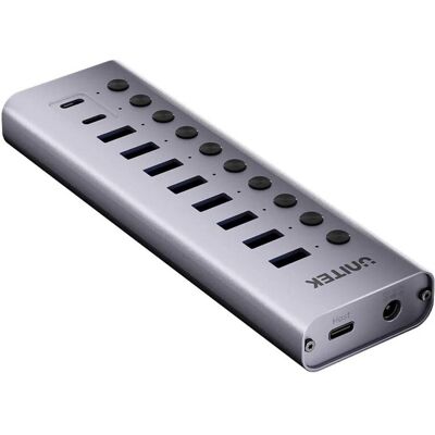 Unitek Hub Usb C/Usb A 10W1 5Gbps, 8X Usb A, 2X Usb C Z Włącznikami Portów Unitek Hub Usb C/Usb A 10W1 5Gbps, 8X Usb A, 2X Usb C Z Włącznikami Portów