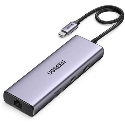 Wielofunkcyjny HUB 5w1 USB-C - HDMI 1.4 / 3 x USB-A / USB-C PD 100W Ugreen CM511 - szary Wielofunkcyjny HUB 5w1 USB-C - HDMI 1.4 / 3 x USB-A / USB-C PD 100W Ugreen CM511 - szary