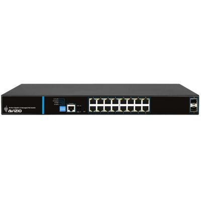 Inny producent Zarządzalny przełącznik L2 (switch) 16 portów RJ45 PoE 1Gb/s + 2 porty SFP Uplink 1Gb/s (budżet mocy 150W) AVIZIO Inny producent Zarządzalny przełącznik L2 (switch) 16 portów RJ45 PoE 1Gb/s + 2 porty SFP Uplink 1Gb/s (budżet mocy 150W) AVIZIO