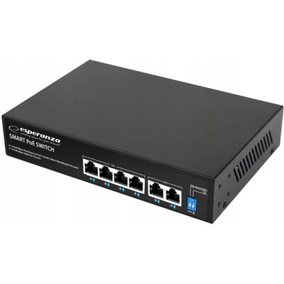 Inny producent Esperanza Switch 6-Portowy Poe 60w Spinner Ens105 Inny producent Esperanza Switch 6-Portowy Poe 60w Spinner Ens105
