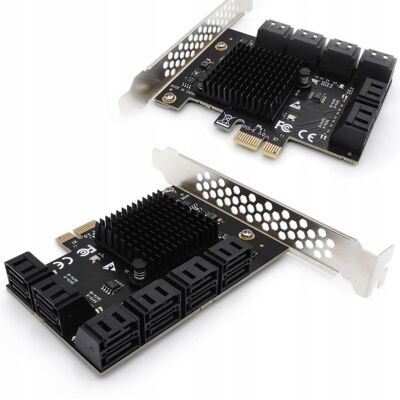 ELECTRONICA 4U Karta adapter do komputera PC PCI PCIe 1X na 12x SATA 3.0 Serial ATA ELECTRONICA 4U Karta adapter do komputera PC PCI PCIe 1X na 12x SATA 3.0 Serial ATA