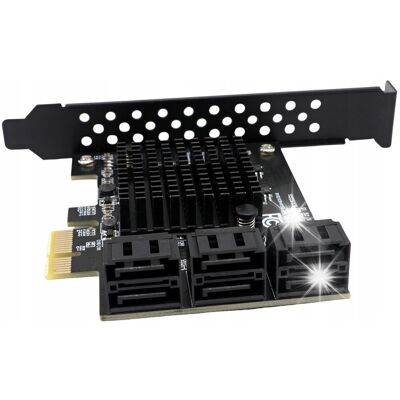 Inny producent Karta adapter do komputera PC PCIe 1X na 6x SATA 3.0 Serial ATA do 6Gb/s Inny producent Karta adapter do komputera PC PCIe 1X na 6x SATA 3.0 Serial ATA do 6Gb/s