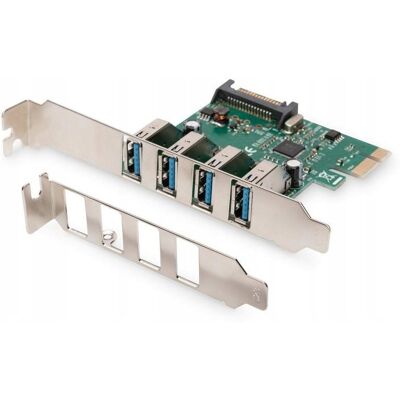 Inny producent Kontroler USB 3.0 DIGITUS PCIe, 4x USB 3.0, Chipset VL805 Inny producent Kontroler USB 3.0 DIGITUS PCIe, 4x USB 3.0, Chipset VL805