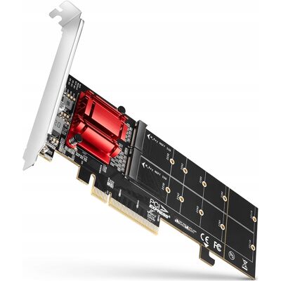 Inny producent Adapter wewnętrzny Axagon PCEM2-ND PCIe x8 do 2x SSD M.2 NVMe M-key RAID do Inny producent Adapter wewnętrzny Axagon PCEM2-ND PCIe x8 do 2x SSD M.2 NVMe M-key RAID do