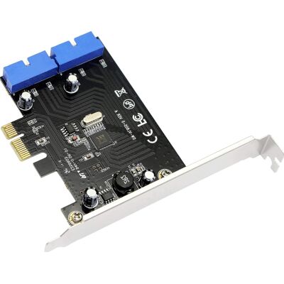 Inny producent Karta Rozszerzeń Dwa Złącza Pci Express Wewnętrzne 19-Pinowe Porty Usb Inny producent Karta Rozszerzeń Dwa Złącza Pci Express Wewnętrzne 19-Pinowe Porty Usb