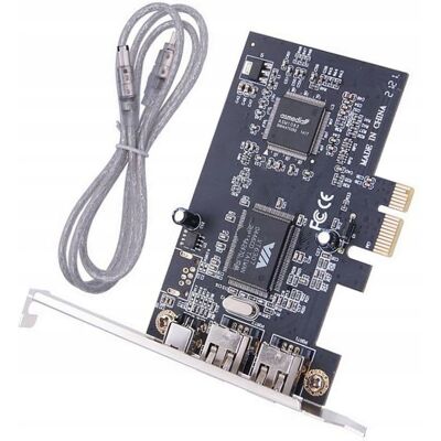 Inny producent Kontroler Adapter Karta PCI-E 1x do Firewire 1394a 2x 6Pin 1x 4Pin + kabel Inny producent Kontroler Adapter Karta PCI-E 1x do Firewire 1394a 2x 6Pin 1x 4Pin + kabel