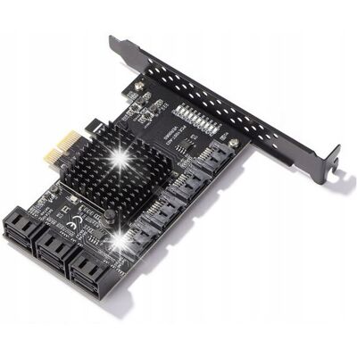 Inny producent Kontroler Adapter Karta PCI-E 1x na 10x SATA 3 Inny producent Kontroler Adapter Karta PCI-E 1x na 10x SATA 3
