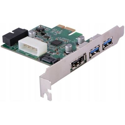 Inny producent Kontroler PCI-E 1x - 2x USB3.0 + eSATAp + 19PIN Inny producent Kontroler PCI-E 1x - 2x USB3.0 + eSATAp + 19PIN
