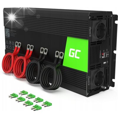 Inny producent Przetwornica Green Cell 24v 230v 1500w/3000w Pełny Sinus Silniki Pompy Agd Inny producent Przetwornica Green Cell 24v 230v 1500w/3000w Pełny Sinus Silniki Pompy Agd