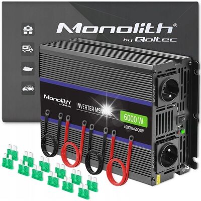 Inny producent Przetwornica Samochodowa Akumulatora 12v 230v 3000w/6000w Qoltec Monolith Inny producent Przetwornica Samochodowa Akumulatora 12v 230v 3000w/6000w Qoltec Monolith