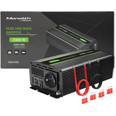 Qoltec Przetwornica Napięcia Monolith 1000w 2000w 12v Na 230v Czysty Sinus Qoltec Przetwornica Napięcia Monolith 1000w 2000w 12v Na 230v Czysty Sinus