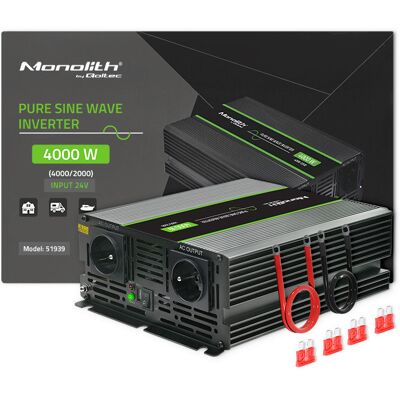 Qoltec Przetwornica Napięcia Monolith 2000w 4000w 24v Na 230v Czysty Sinus Qoltec Przetwornica Napięcia Monolith 2000w 4000w 24v Na 230v Czysty Sinus