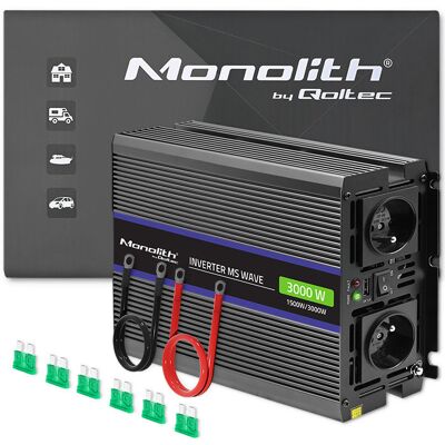 Qoltec Przetwornica Napięcia Monolith 3000 Ms Wave 12v Na 230v 1500/3000w Usb Qoltec Przetwornica Napięcia Monolith 3000 Ms Wave 12v Na 230v 1500/3000w Usb