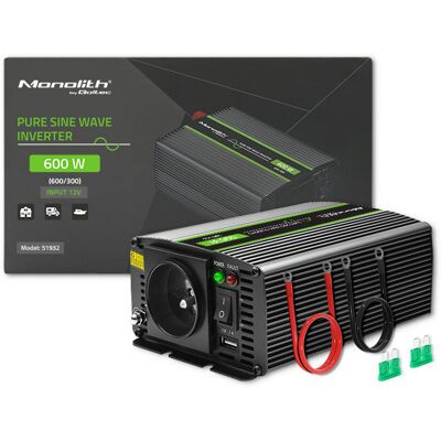 Qoltec Przetwornica Napięcia Monolith 300w 600w 12v Na 230v Czysty Sinus Qoltec Przetwornica Napięcia Monolith 300w 600w 12v Na 230v Czysty Sinus