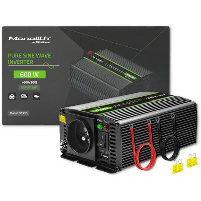 Qoltec Przetwornica Napięcia Monolith 300w 600w 24v Na 230v Czysty Sinus Qoltec Przetwornica Napięcia Monolith 300w 600w 24v Na 230v Czysty Sinus