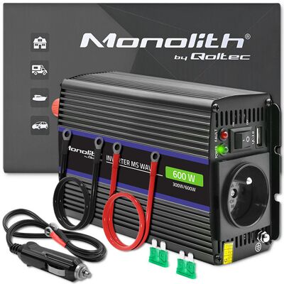 Przetwornica napięcia Monolith 600 MS Wave - 12V na 230V - 300/600W USB Przetwornica napięcia Monolith 600 MS Wave - 12V na 230V - 300/600W USB