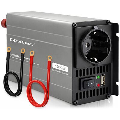 Qoltec Przetwornica Napięcia Ms Wave 12v Na 230v 500/1000w Usb Kompatybilna Z Lifepo4 Gel Agm Qoltec Przetwornica Napięcia Ms Wave 12v Na 230v 500/1000w Usb Kompatybilna Z Lifepo4 Gel Agm
