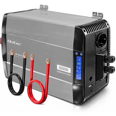 Qoltec Przetwornica Napięcia Pure Sine Wave 12v Na 230v 3000/6000w Lcd Usb Usb-C Kompatybilna Z Lifepo4 Gel Agm Qoltec Przetwornica Napięcia Pure Sine Wave 12v Na 230v 3000/6000w Lcd Usb Usb-C Kompatybilna Z Lifepo4 Gel Agm