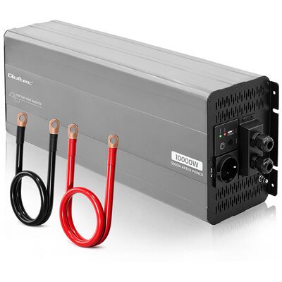 Qoltec Przetwornica Napięcia Pure Sine Wave 24v Na 230v 5000/10000w Lcd Usb Kompatybilna Z Lifepo4 Gel Agm Qoltec Przetwornica Napięcia Pure Sine Wave 24v Na 230v 5000/10000w Lcd Usb Kompatybilna Z Lifepo4 Gel Agm