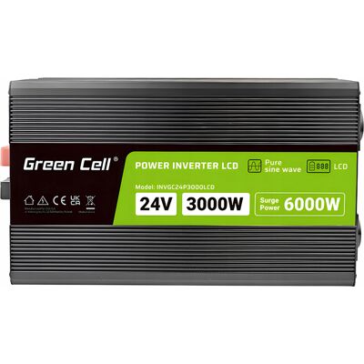 Inny producent Przetwornica Green Cell Invgc24p3000lcd 24v/230v 3000w/6000w / Green Cell Inny producent Przetwornica Green Cell Invgc24p3000lcd 24v/230v 3000w/6000w / Green Cell