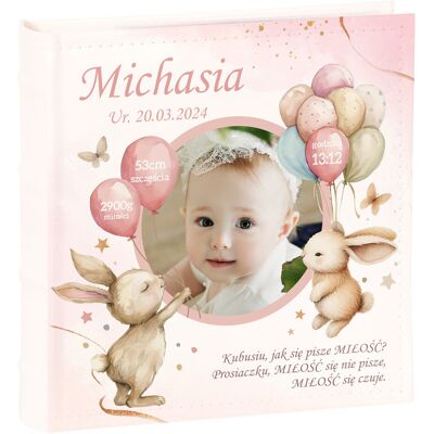 Gift House Album dla dziecka - kieszeniowy 200 zdjęć 10x15 - chrzest urodziny narodziny roczek metryczka - nadruk na oprawie - dużo wzorów Gift House Album dla dziecka - kieszeniowy 200 zdjęć 10x15 - chrzest urodziny narodziny roczek metryczka - nadruk na oprawie - dużo wzorów