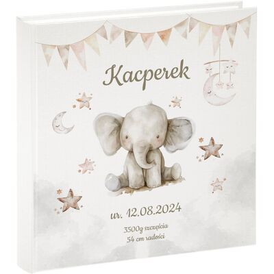Gift House Album na zdjęcia dziecka - 50 kart - jakość PREMIUM perłowa oprawa - Twój nadruk Chrzest Roczek - dużo wzorów Gift House Album na zdjęcia dziecka - 50 kart - jakość PREMIUM perłowa oprawa - Twój nadruk Chrzest Roczek - dużo wzorów