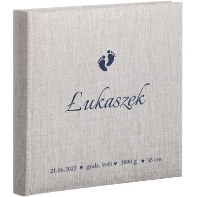 Goldbuch Album na zdjęcia dziecka - Twój nadruk - prezent Chrzest Roczek - 30 kart - oprawa len Goldbuch Album na zdjęcia dziecka - Twój nadruk - prezent Chrzest Roczek - 30 kart - oprawa len