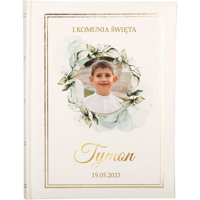 Gift House Album na zdjęcia komunijne - 100 zdjęć 10x15 - wsuwane - Pierwsza Komunia Św. - Twój nadruk na oprawie Gift House Album na zdjęcia komunijne - 100 zdjęć 10x15 - wsuwane - Pierwsza Komunia Św. - Twój nadruk na oprawie
