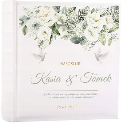 Inny producent Album na zdjęcia pamiątka ślubu prezent 200 zdjęć 10x15 imiona pary młodej Inny producent Album na zdjęcia pamiątka ślubu prezent 200 zdjęć 10x15 imiona pary młodej
