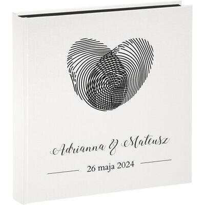 Gift House Album na zdjęcia ślubne - 50 czarnych kart - jakość PREMIUM - perłowa oprawa - Twój nadruk - Ślub Rocznica - dużo wzorów Gift House Album na zdjęcia ślubne - 50 czarnych kart - jakość PREMIUM - perłowa oprawa - Twój nadruk - Ślub Rocznica - dużo wzorów