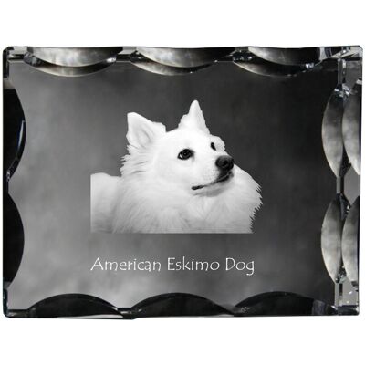 ART American Eskimo Dog, American Spitz - Kryształ Ze Zdjęciem Psa, Szklana Sta ART American Eskimo Dog, American Spitz - Kryształ Ze Zdjęciem Psa, Szklana Sta