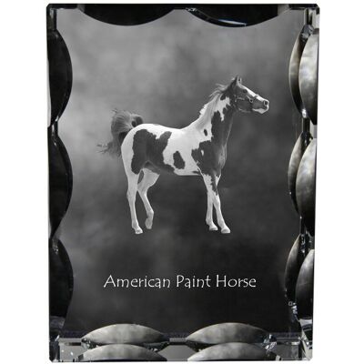 ART American Paint Horse - Kryształ Ze Zdjęciem Konia, Szklana Statuetka Ze Zdj ART American Paint Horse - Kryształ Ze Zdjęciem Konia, Szklana Statuetka Ze Zdj