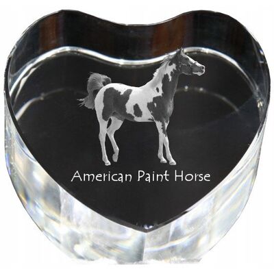 ART American Paint Horse - Zdjęcie Konia W Krysztale, Kryształowe Serce, Wyjątk ART American Paint Horse - Zdjęcie Konia W Krysztale, Kryształowe Serce, Wyjątk