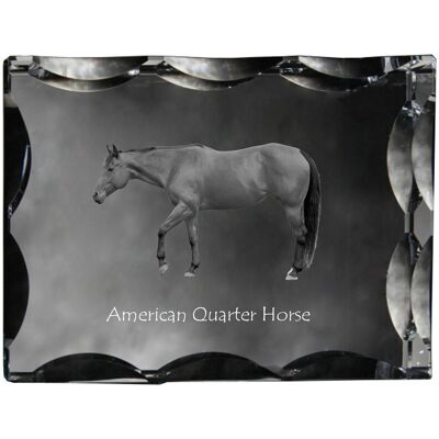 American Quarter Horse - Kryształ Ze Zdjęciem Konia, Szklana Statuetka Ze Z American Quarter Horse - Kryształ Ze Zdjęciem Konia, Szklana Statuetka Ze Z