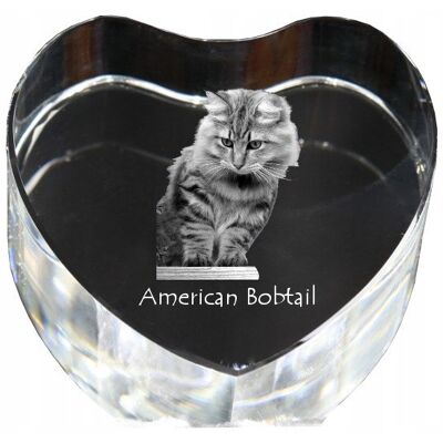 ART Amerykański Bobtail - Zdjęcie Kota W Krysztale, Kryształowe Serce, Wyjątkow ART Amerykański Bobtail - Zdjęcie Kota W Krysztale, Kryształowe Serce, Wyjątkow