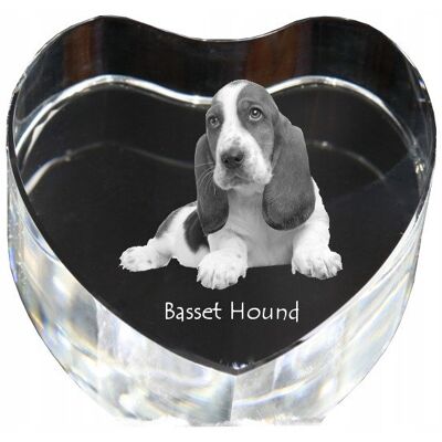 ART Basset Hound - Zdjęcie Psa W Krysztale, Kryształowe Serce, Wyjątkowa Ramka ART Basset Hound - Zdjęcie Psa W Krysztale, Kryształowe Serce, Wyjątkowa Ramka