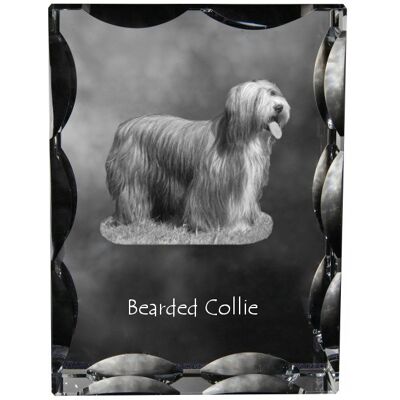 ART Bearded Collie, Highland Collie - Kryształ Ze Zdjęciem Psa, Szklana Statuet ART Bearded Collie, Highland Collie - Kryształ Ze Zdjęciem Psa, Szklana Statuet