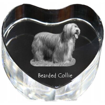 ART Bearded Collie, Highland Collie - Zdjęcie Psa W Krysztale, Kryształowe Serc ART Bearded Collie, Highland Collie - Zdjęcie Psa W Krysztale, Kryształowe Serc