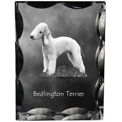 ART Bedlington Terrier, Rothbury Terrier - Kryształ Ze Zdjęciem Psa, Szklana St ART Bedlington Terrier, Rothbury Terrier - Kryształ Ze Zdjęciem Psa, Szklana St