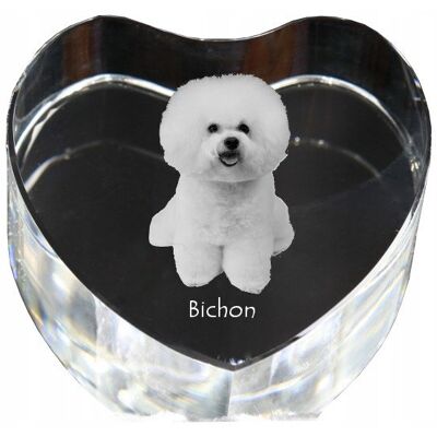 ART Bichon Frise, Tenerife Dog - Zdjęcie Psa W Krysztale, Kryształowe Serce, Wy ART Bichon Frise, Tenerife Dog - Zdjęcie Psa W Krysztale, Kryształowe Serce, Wy