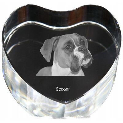ART Bokser, Boxer I - Zdjęcie Psa W Krysztale, Kryształowe Serce, Wyjątkowa Ram ART Bokser, Boxer I - Zdjęcie Psa W Krysztale, Kryształowe Serce, Wyjątkowa Ram
