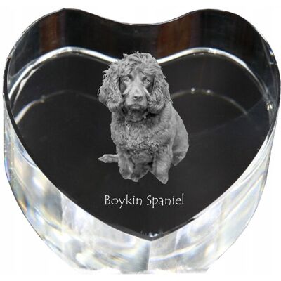 ART Boykin Spaniel - Zdjęcie Psa W Krysztale, Kryształowe Serce, Wyjątkowa Ramk ART Boykin Spaniel - Zdjęcie Psa W Krysztale, Kryształowe Serce, Wyjątkowa Ramk