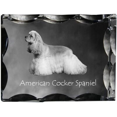ART Cocker Spaniel Amerykański - Kryształ Ze Zdjęciem Psa, Szklana Statuetka Ze ART Cocker Spaniel Amerykański - Kryształ Ze Zdjęciem Psa, Szklana Statuetka Ze