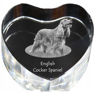 ART Cocker Spaniel Angielski - Zdjęcie Psa W Krysztale, Kryształowe Serce, Wyją ART Cocker Spaniel Angielski - Zdjęcie Psa W Krysztale, Kryształowe Serce, Wyją