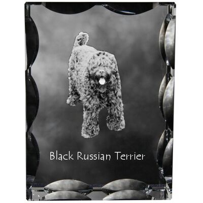 ART Czarny Terier Rosyjski, Russian Black Terrier - Kryształ Ze Zdjęciem Psa, S ART Czarny Terier Rosyjski, Russian Black Terrier - Kryształ Ze Zdjęciem Psa, S