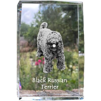 ART Czarny Terier Rosyjski, Russian Black Terrier - Kryształ Ze Zdjęciem Psa, Z ART Czarny Terier Rosyjski, Russian Black Terrier - Kryształ Ze Zdjęciem Psa, Z