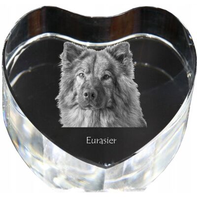ART Eurasier, Eurasian - Zdjęcie Psa W Krysztale, Kryształowe Serce, Wyjątkowa ART Eurasier, Eurasian - Zdjęcie Psa W Krysztale, Kryształowe Serce, Wyjątkowa
