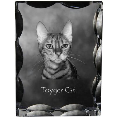 Kot toyger - kryształ ze zdjęciem kota, szklana statuetka ze zdjęciem, wyjątkowa ramka ze zdjęciem marki Art-Dog Kot toyger - kryształ ze zdjęciem kota, szklana statuetka ze zdjęciem, wyjątkowa ramka ze zdjęciem marki Art-Dog